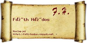 Fáth Hódos névjegykártya